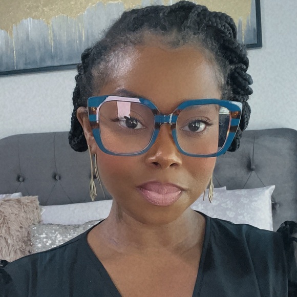 New Arrival Clear Frames “Square Biz” Blue & Tortoise - Picture 6 of 8